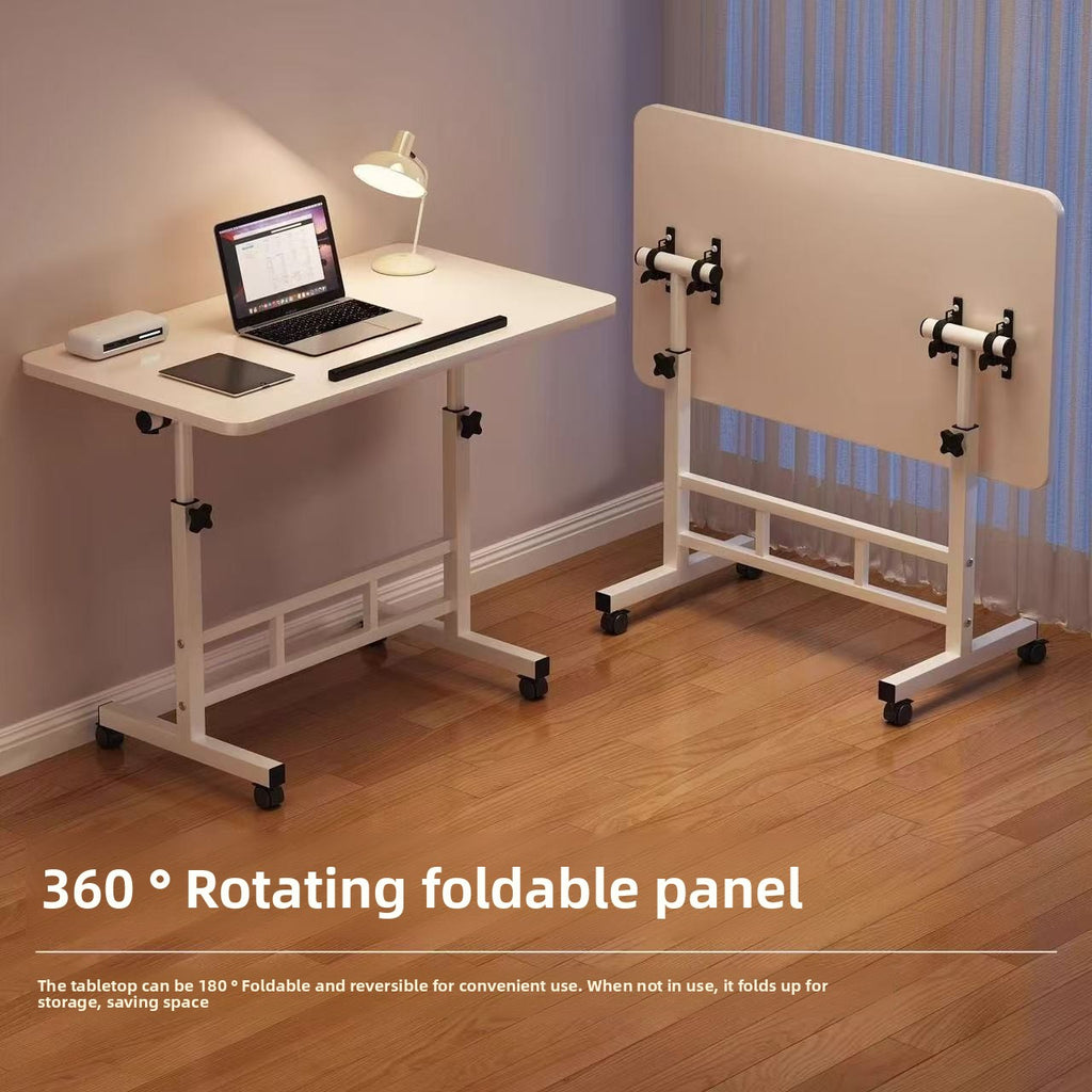 Foldable Adjustable Height Bedside Table with Wheels