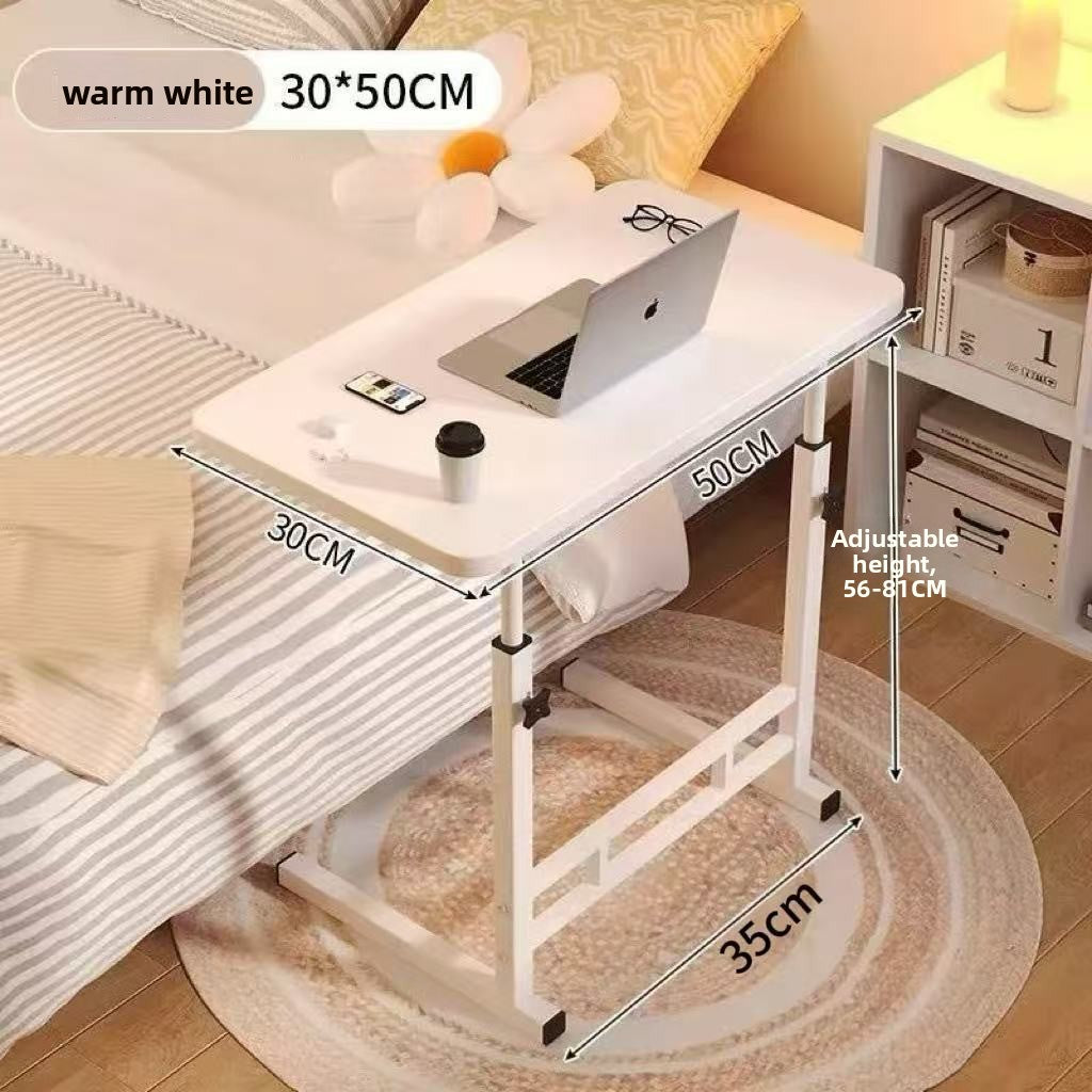 Foldable Adjustable Height Bedside Table with Wheels