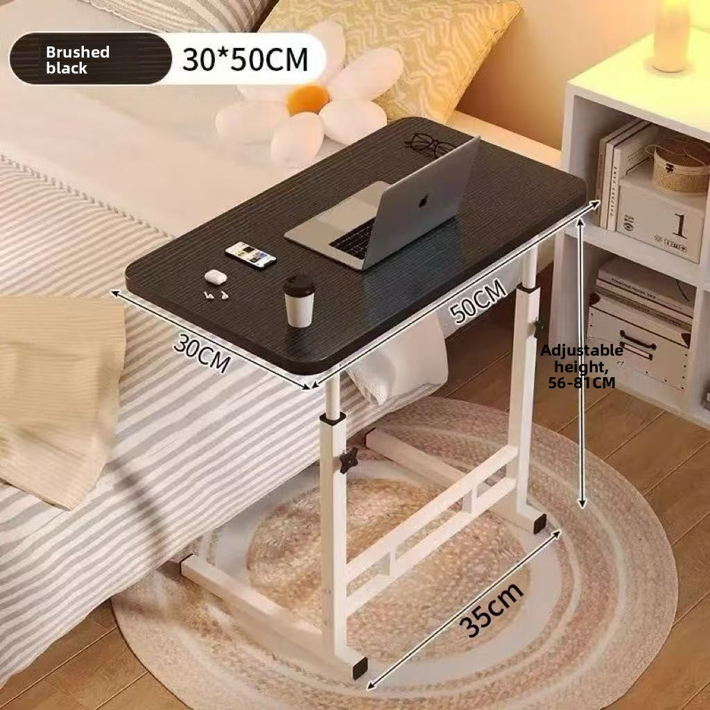 Foldable Adjustable Height Bedside Table with Wheels